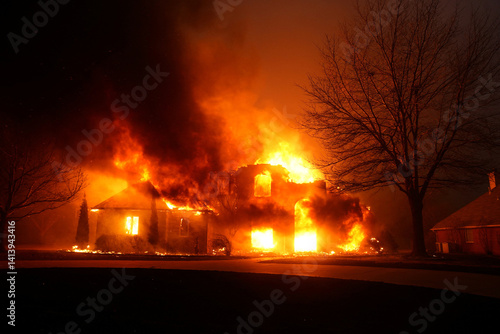 Fire Burns Residence During Wildfire Outbreak in Stillwater Oklahoma