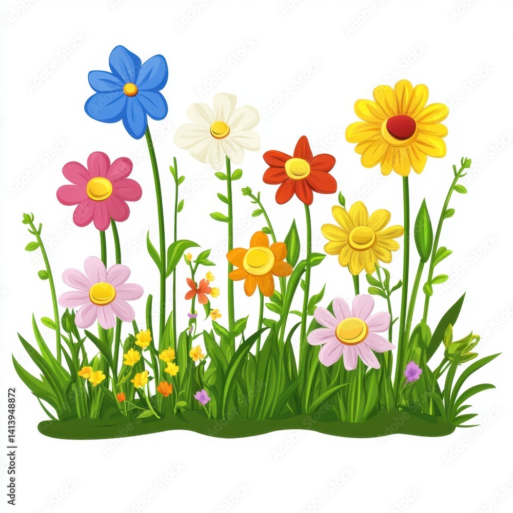 Fototapeta premium flowers spring season, isolated clear white background