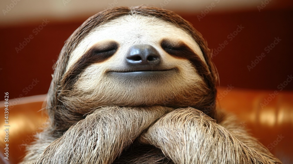Naklejka premium Relaxed sloth resting