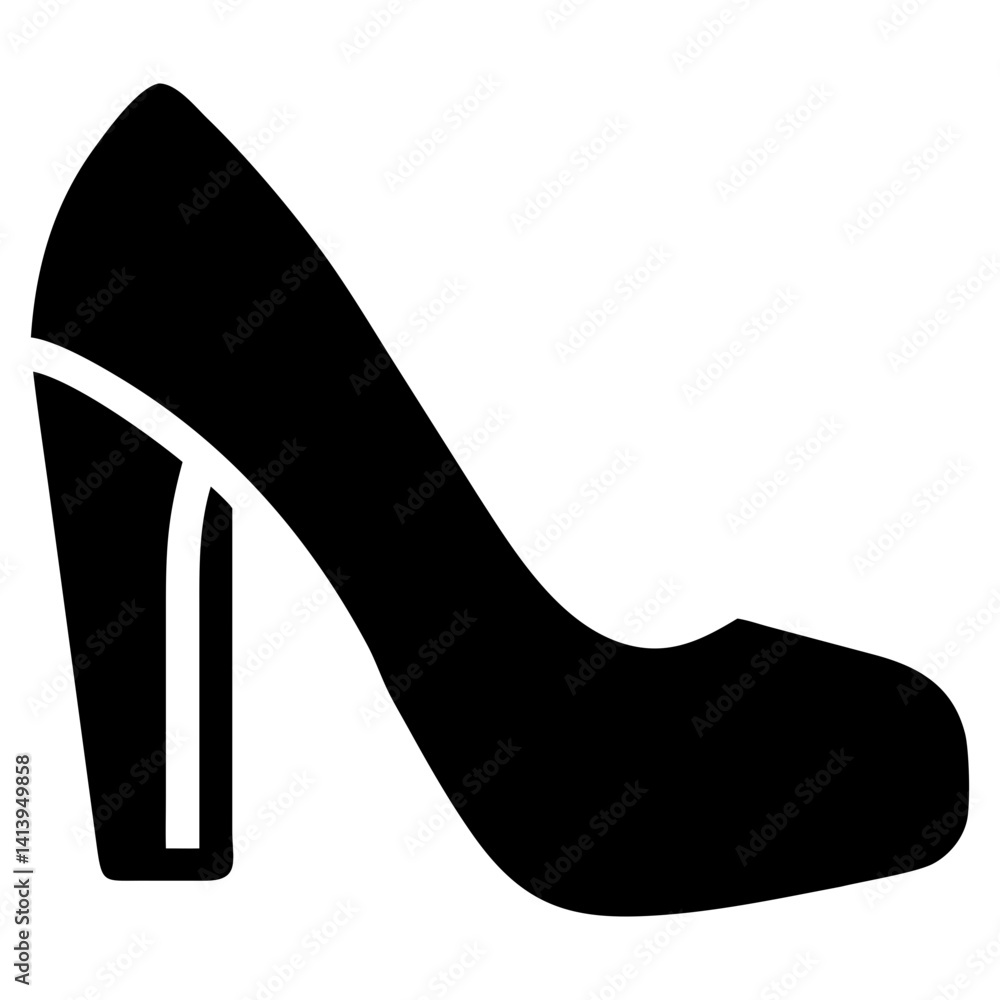 silhouette high heeled shoe icon with a sleek silhouette high heeled shoe icon with a sleek