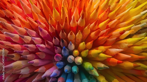 Wallpaper Mural Colorful pencils rainbow close up image Torontodigital.ca