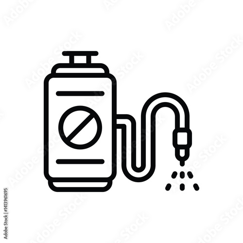 Black line icon for pesticide