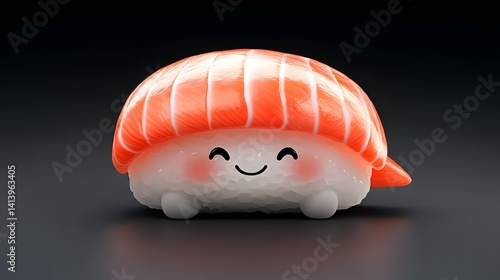 Cute Pixel Art Sushi With Happy Expression