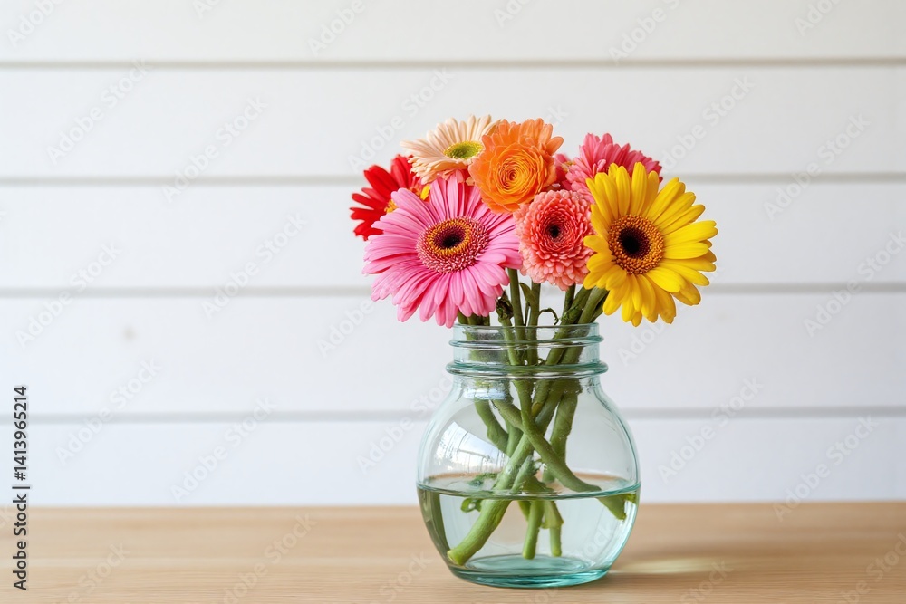 custom made wallpaper toronto digitalvase filled with colorful flowers sitting on top of a wooden table
