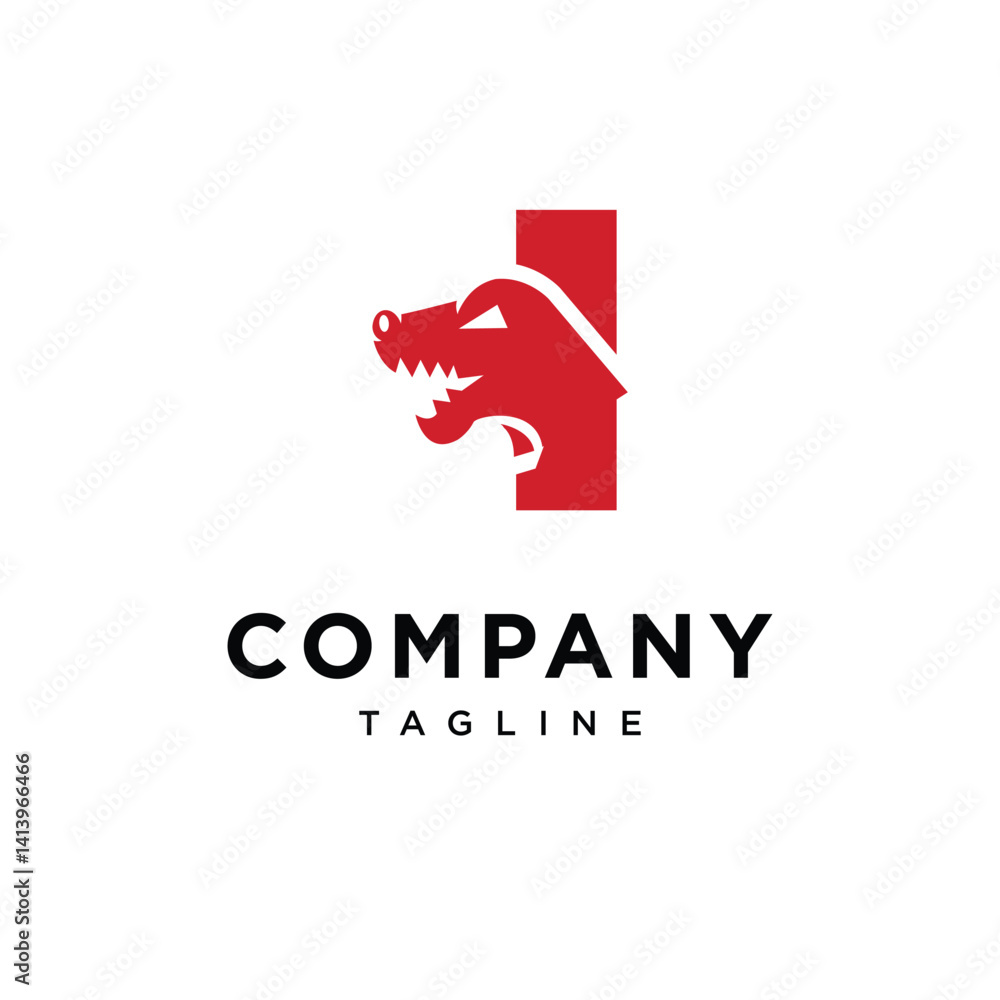 Letter I T-Rex Dino Logo Icon Vector Letter I T-Rex Dino Logo Icon Vector