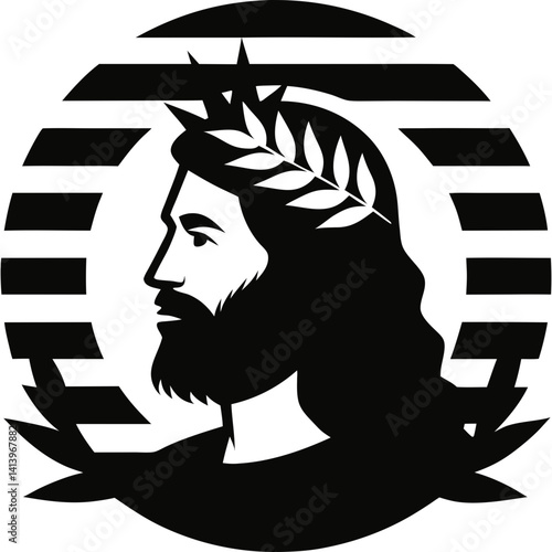 Jesus Christ Silhouette With Throne Vector