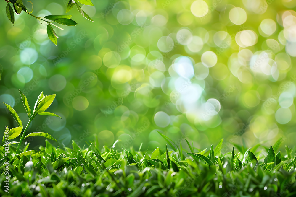 A close up photograph showing lush green foliage and bokeh effects A close up photograph showing lush green foliage and bokeh effects