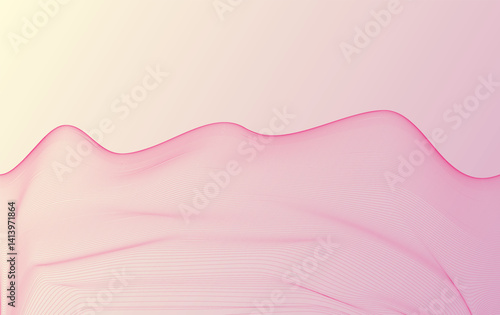 Abstract pink Wave Line Pattern with Dynamic Flowing Aesthetic in color gradient Background.