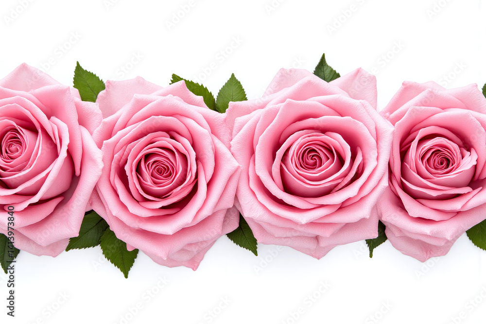 Fototapeta premium bunch of pink roses on a white background