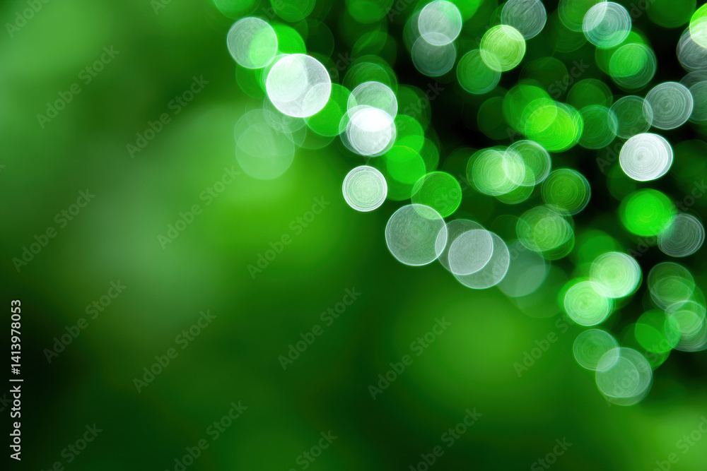 Obraz premium Defocused lights green background