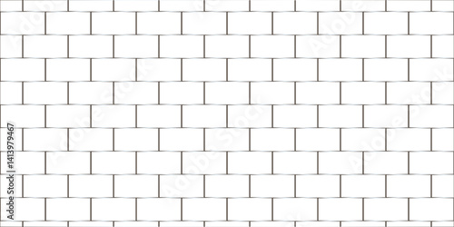 Abstract bathroom wall and floor brick wall texture background. white brick vector illustration texture of the wall with masonry Bricks laid in rows background.	
