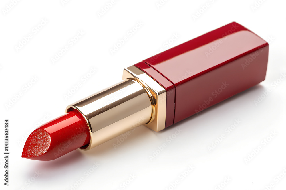 Red Lipstick in Elegant Maroon and Gold Case Red Lipstick in Elegant Maroon and Gold Case