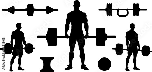 GYM workout silhouette set