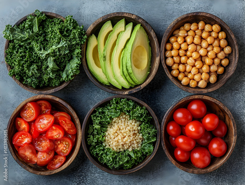 Wallpaper Mural Healthy Vegan Buddha Bowl Ingredients Flat Lay Torontodigital.ca