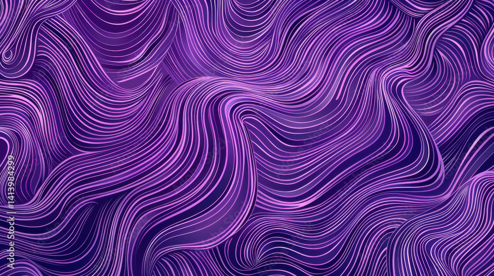 Obraz premium vibrant abstract background featuring flowing lines in shades of purple, creating sense of movement and depth. design evokes feeling of fluidity and creativity