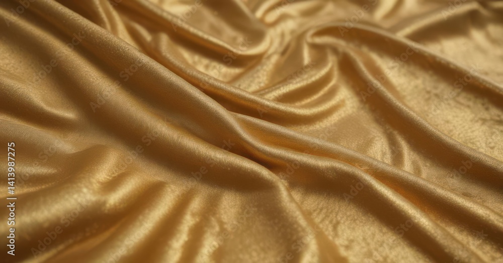 Fototapeta premium Intricate gold metallic fabric, shimmering texture, gold leaf, luxury