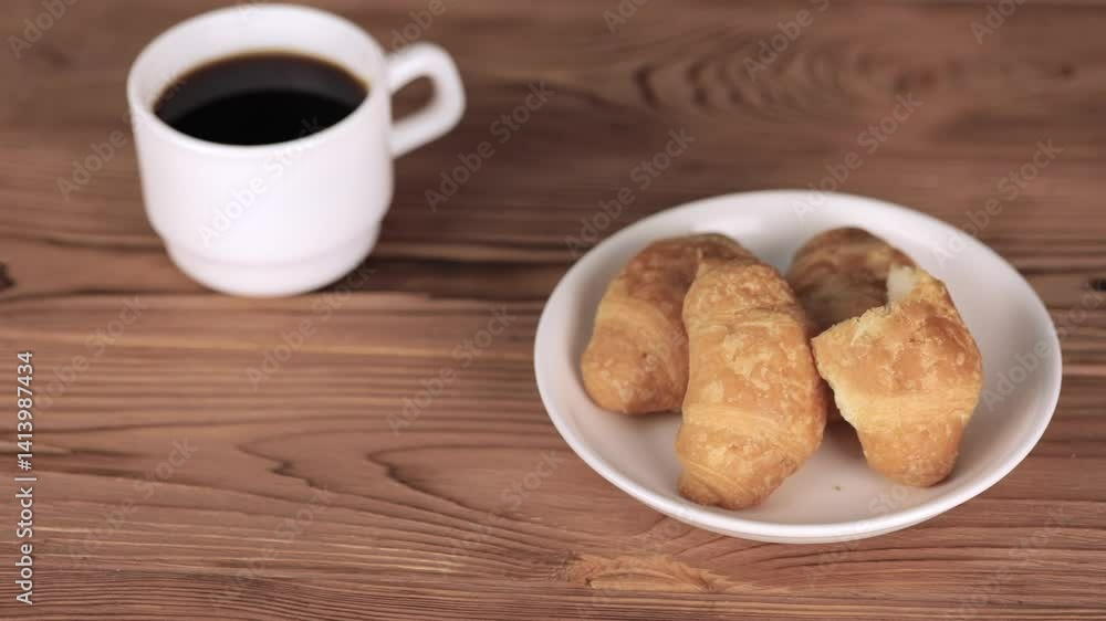 coffee with croissant coffee with croissant