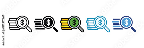 Financial Forecast Icon Set Multiple Style Collection