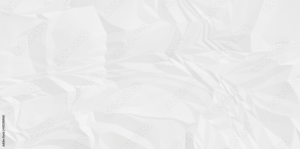 Naklejka premium White crumple obsolete billboard rumple. wrinkle ripped creased white crumple aged closeup craft document grunge recycling paper background. 