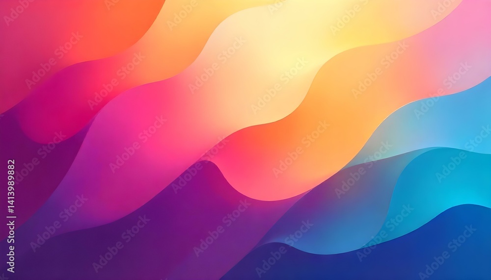 Abstract background with smooth, colorful waves in a gradient design, perfect for modern visuals. Abstract background with smooth, colorful waves in a gradient design, perfect for modern visuals.