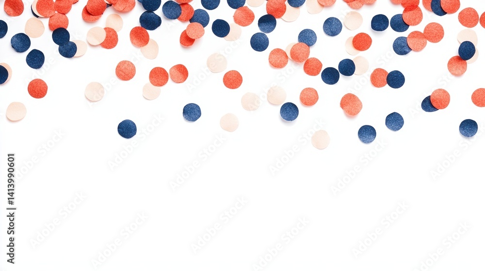 A vibrant array of red, white, and blue paper confetti scattered on a white background, perfect for celebrations and festive occasions. A vibrant array of red, white, and blue paper confetti scattered on a white background, perfect for celebrations and festive occasions.