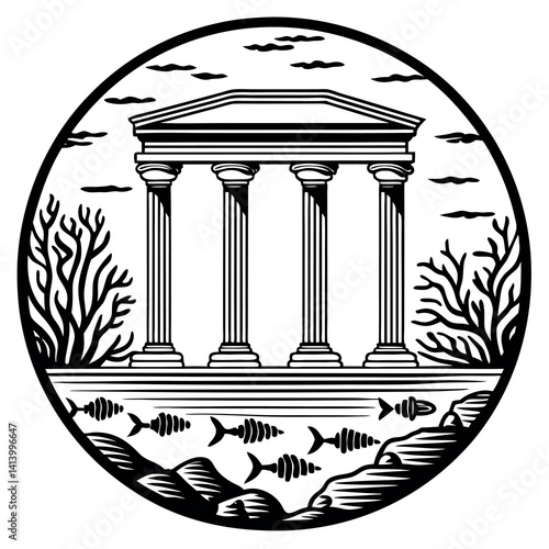 Underwater ruin. 