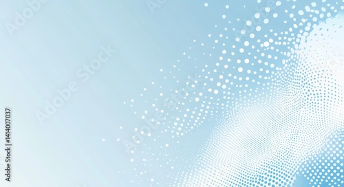 Light blue gradient background with halftone dot pattern