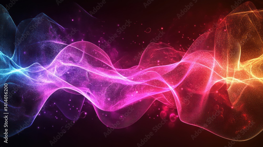 Fototapeta premium Abstract vibrant waves of light