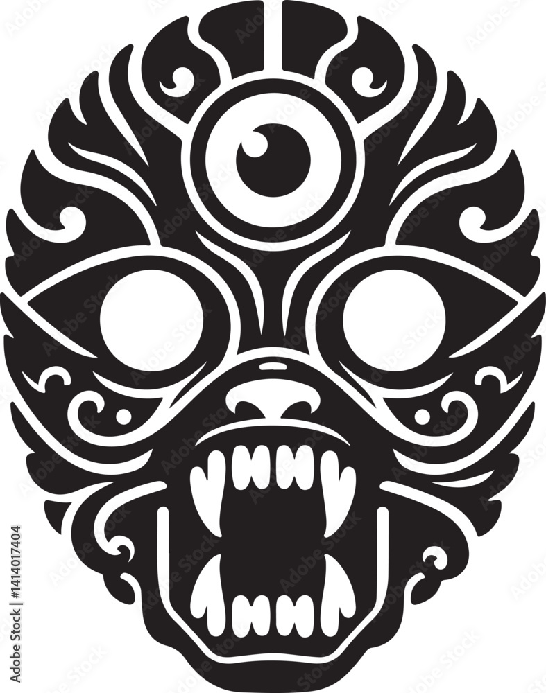Creepy Mask Collection Silhouette Style Creepy Mask Collection Silhouette Style