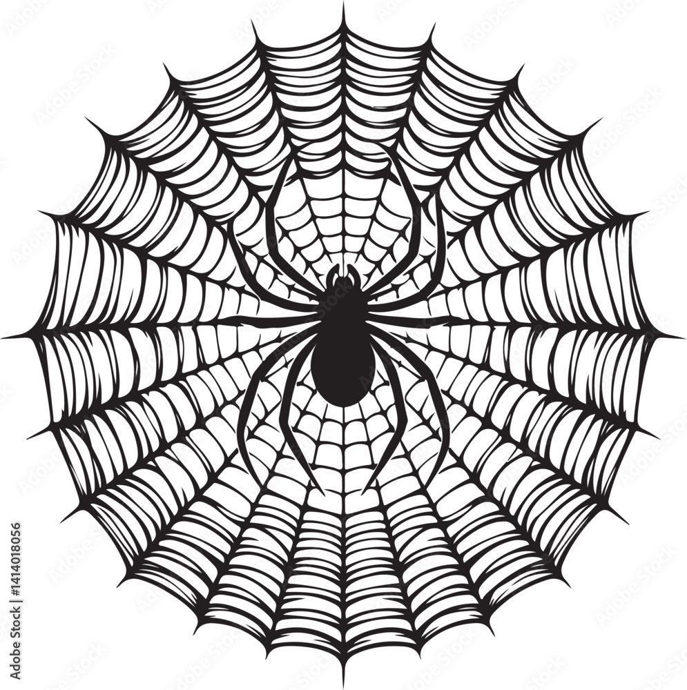 Fototapeta premium Detailed Spider Web Silhouette Design