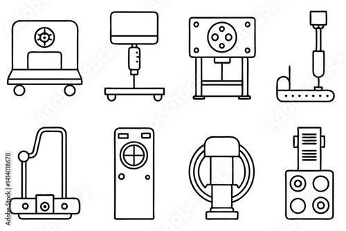 radiology equipment line art intricate sketch of medical imaging tools