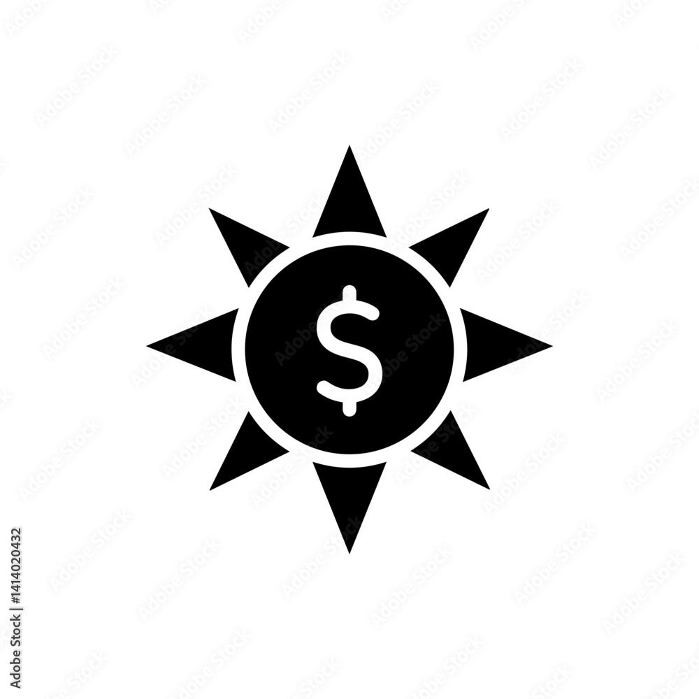 Compass with Dollar Sign Representing Direction and Financial Goals Compass with Dollar Sign Representing Direction and Financial Goals