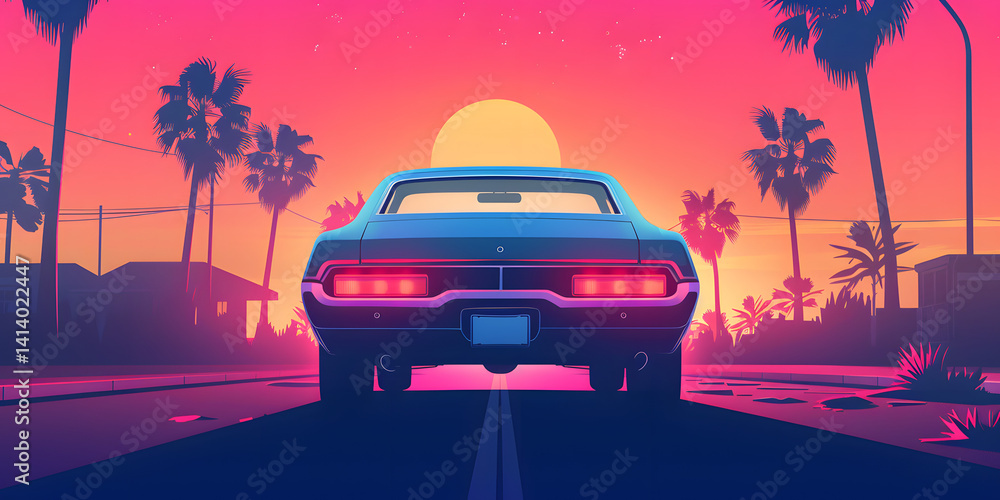 Fototapeta premium car, road, vehicle, automobile, speed, transport, transportation, street, old, driving, classic, cars, retro, fast, wheel, sport, traffic, city, parking, motion, drive, vintage, red