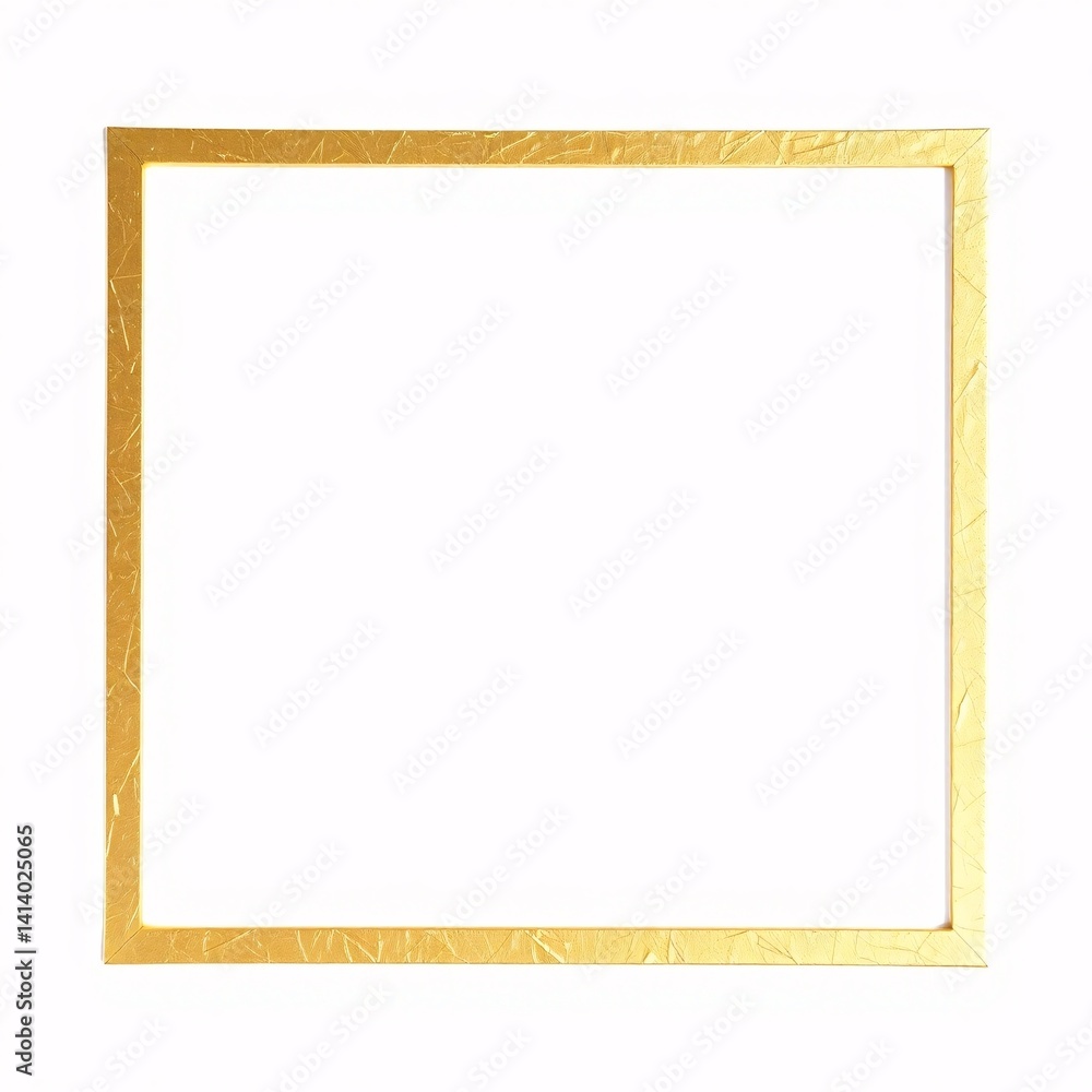 Golden square frame isolated on white background Golden square frame isolated on white background