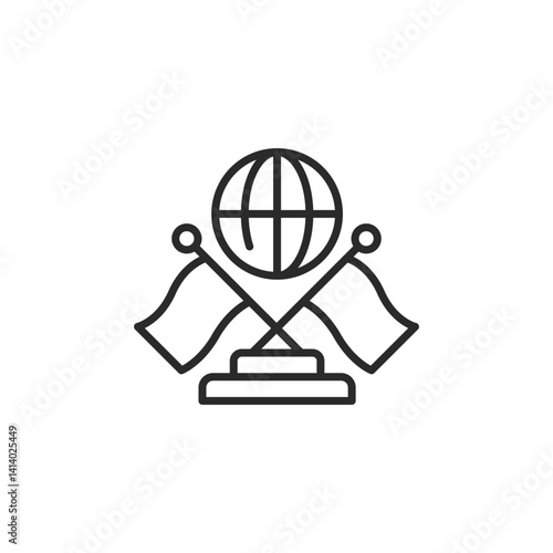 Waving Flag Icon. A simple yet expressive design showing a flag in a gentle breeze, symbolizing motion, change, or a call for attention. Ideal for indicating movement, progress. Vector illustration 