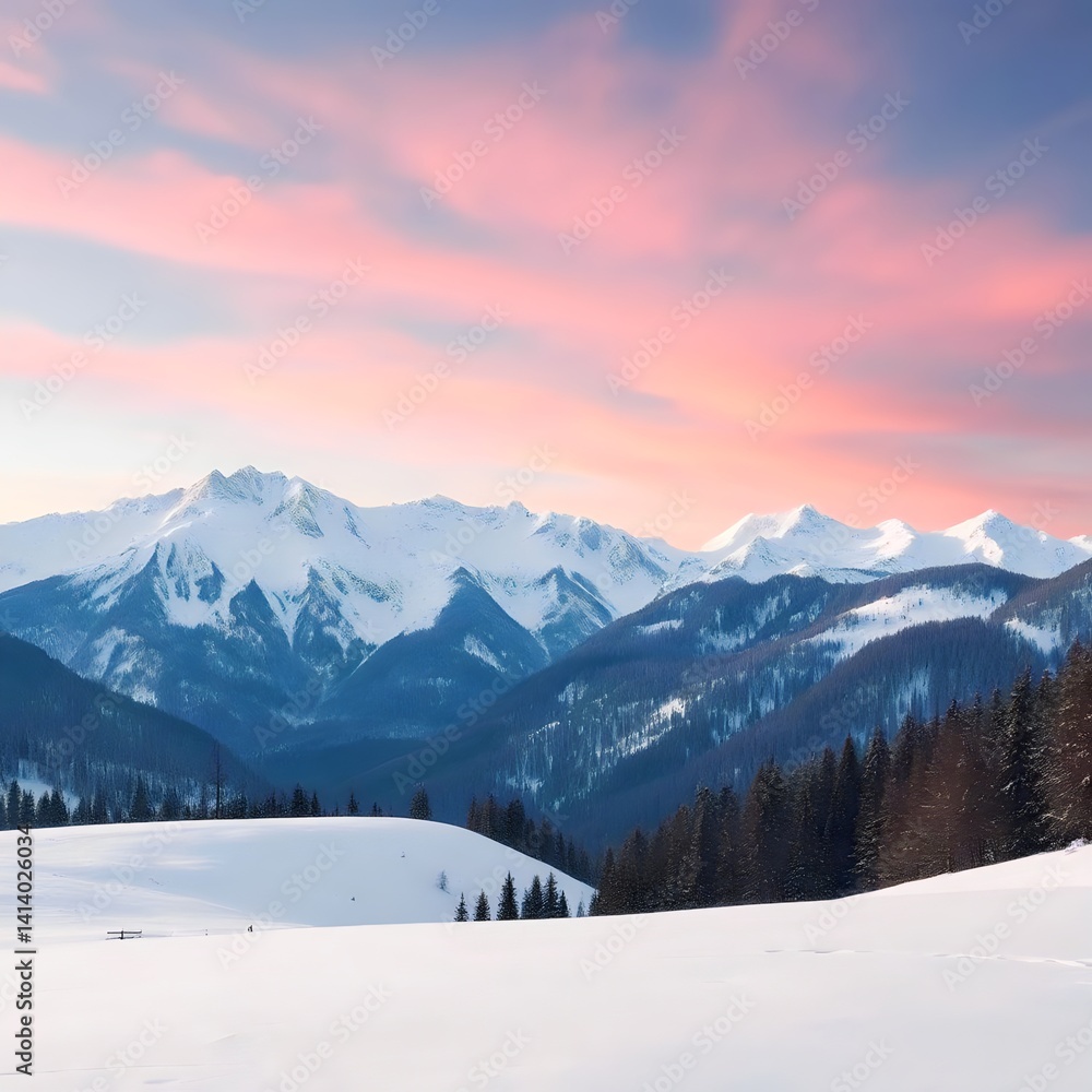 Fototapeta premium winter landscape in the mountains