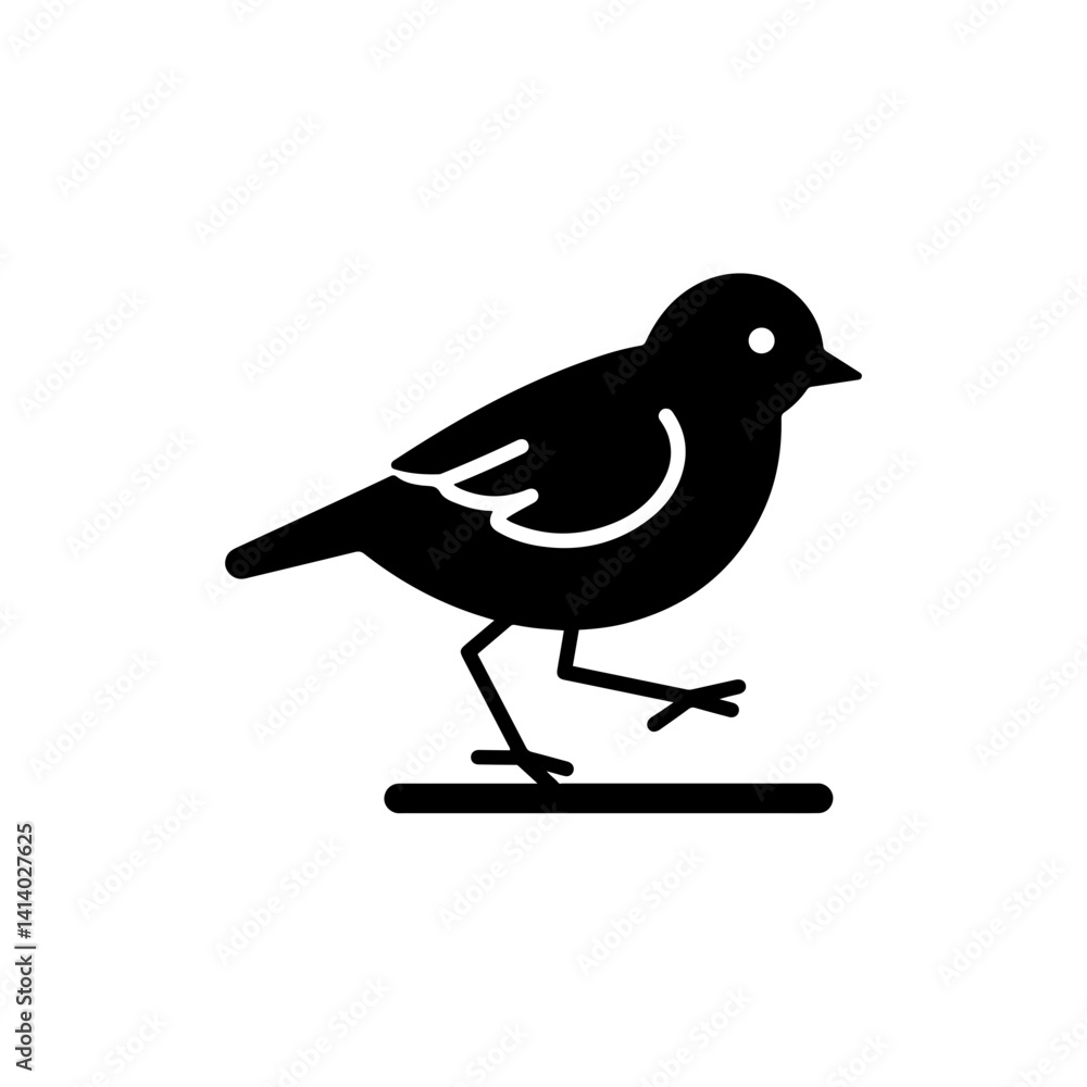 Obraz premium Bird Hopping on Ground - Small Movements and Foraging
