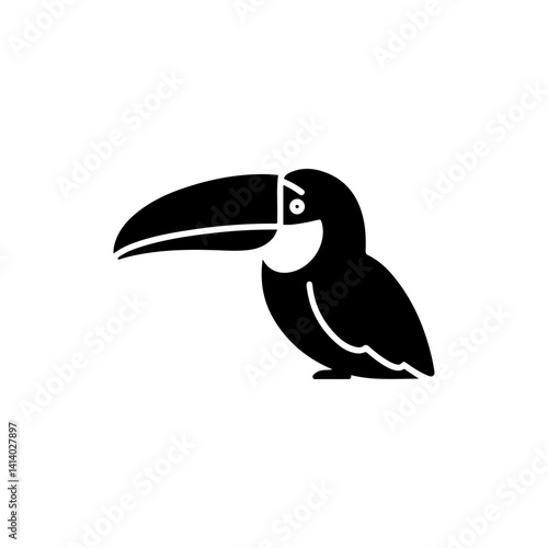 Bird with large beak representing specific species like toucans or pelicans