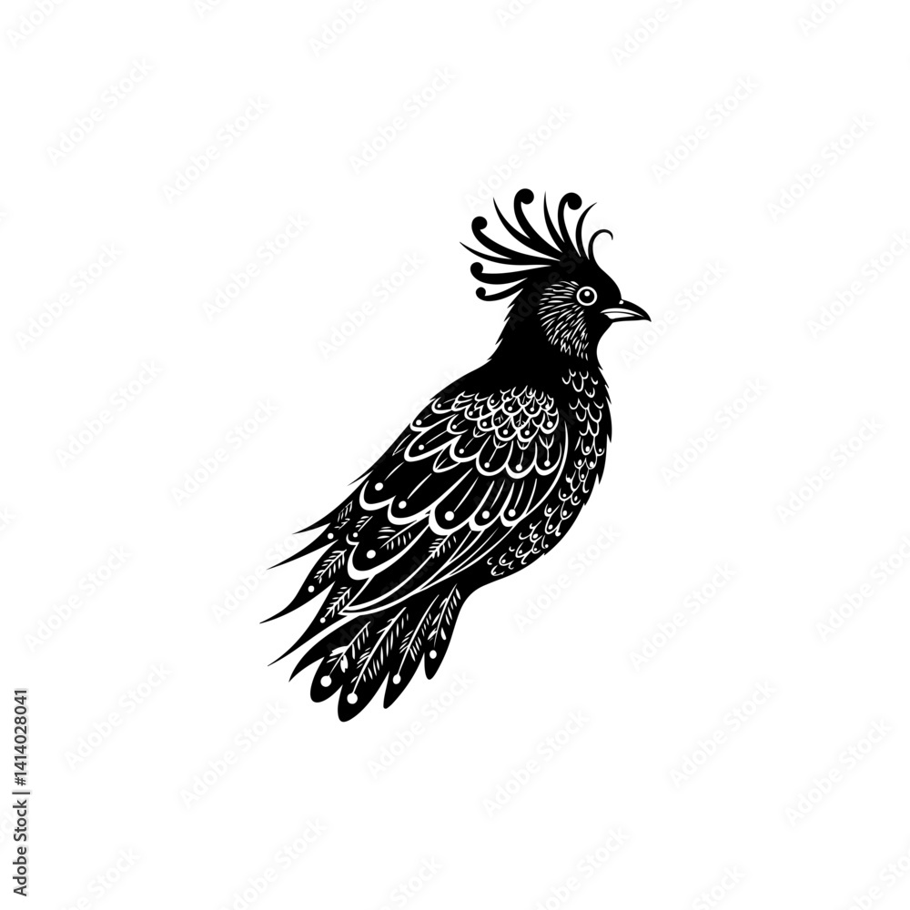 Fototapeta premium Bird with an intricate feather pattern representing exotic or tropical species
