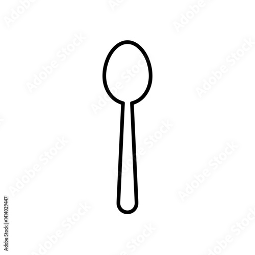 Spoon icon in simple black outline design