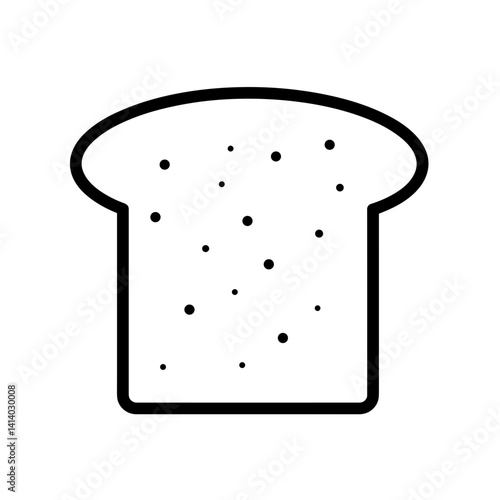 Slice of bread icon in bold outline style