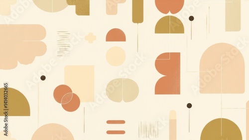 Minimal abstract pattern with soft geometric shapes