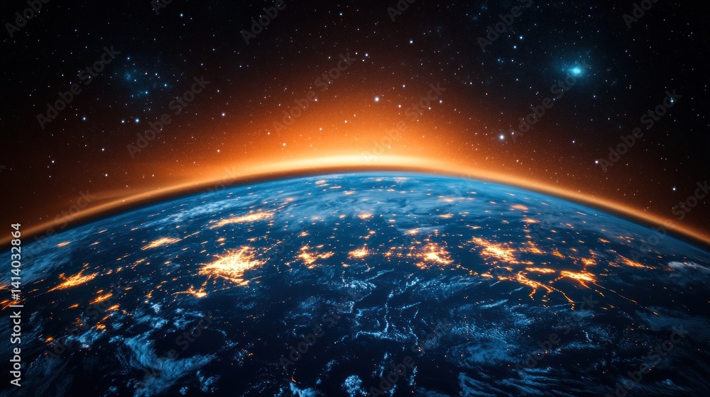 Fototapeta premium Earthrise: A Breathtaking View of Our Planet at Dawn