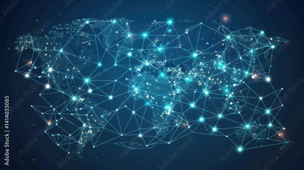 Illustration of a world map with interconnected nodes, symbolizing global connectivity through geospatial data mapping.
Illustration of a world map with interconnected nodes, symbolizing global connectivity through geospatial data mapping.