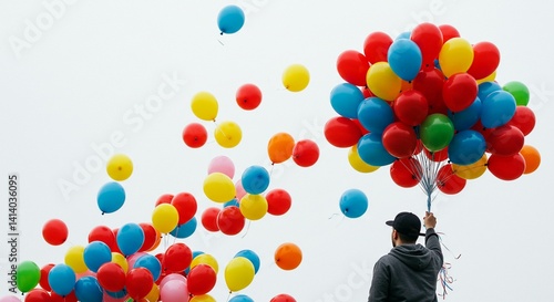 colorful balloon collection on white background