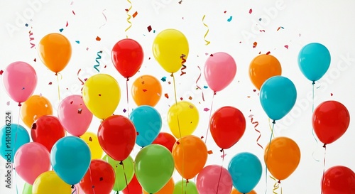 colorful balloon collection on white background