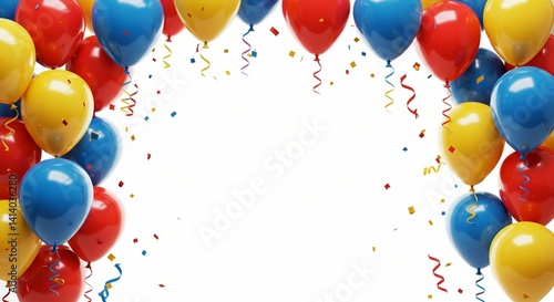 colorful balloon collection on white background