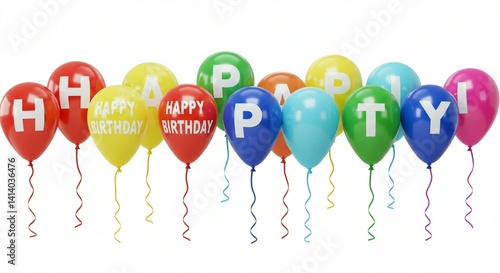 colorful balloon collection on white background
