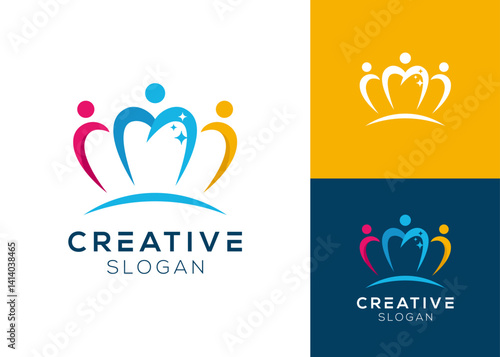 Crown with teeth logo design for dentist and clinic