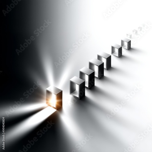 From Darkness to Light: A Conceptual Journey of Illumination and Transformation Through Geometric Forms